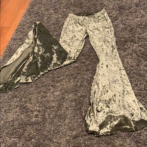 Green Velvet Bell Bottoms